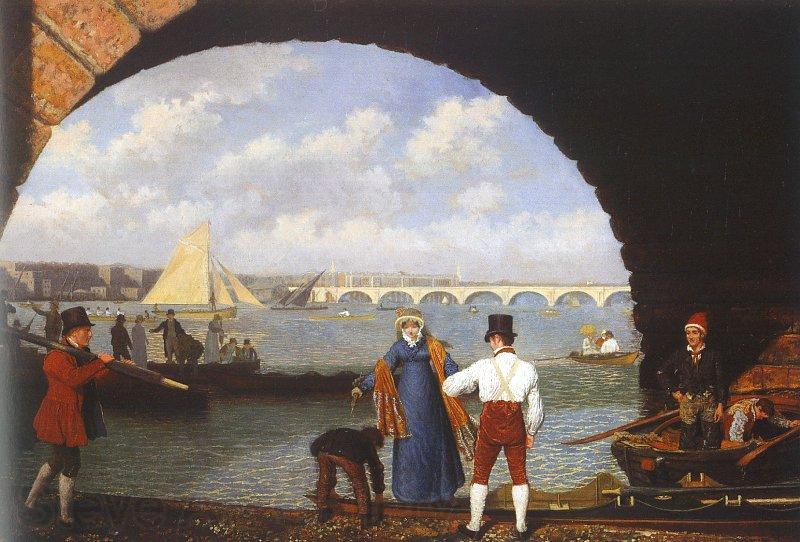 Agasse, Jacques-Laurent Landing at Westminster Bridge Spain oil painting art